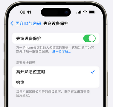 杭州苹果手机维修分享iOS17'失窃设备保护'功能是什么？ 