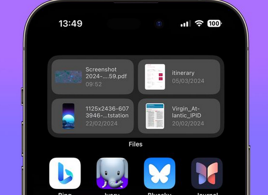 杭州苹果屏幕维修分享iPhone主屏幕快速访问最近的文件 